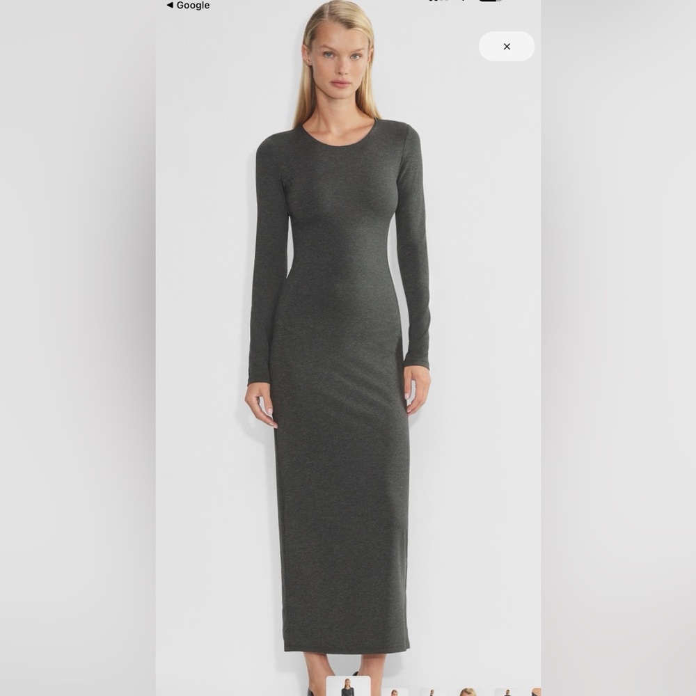 Aritzia Contour Long Sleeve Gray Dress, Sm (worn once)